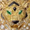 Faune Et Flore Cartier Brosche, gelbe, orangefarbene und braune Diamanten, pavé-gefasst