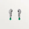 Faune Et Flore Cartier Ohrringe, Smaragd-Tropfen, pavé-gefasst