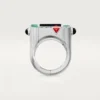 Geometrie & Contrastes Ring, Chrysopras, Pavé