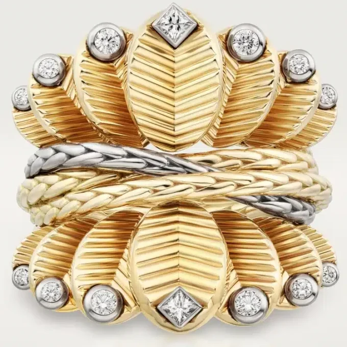 Grain De Cafe Ring, Diamanten