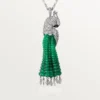 Halskette „Faune et Flore de Cartier“, Smaragdperlen, pavé-gefasst