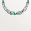 Halskette „Geometrie & Contrastes“, Chrysopras, Pavé