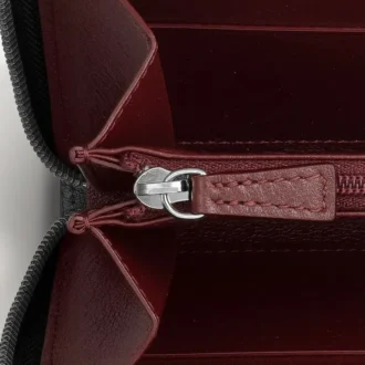 Internationale Geldbörse mit Reißverschluss, Must de Cartier – Schwarzes Kalbsleder, Palladium-Finish – Cartier