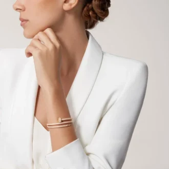 Juste un Clou Armband, doppelt, halb pavé-besetzt