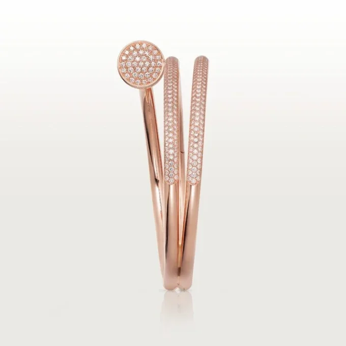 Juste un Clou Armband, doppelt, halb pavé-besetzt