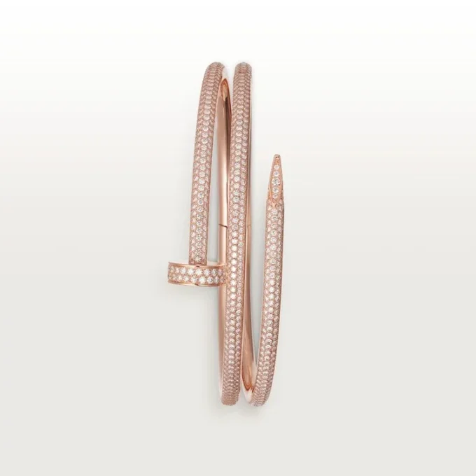 Juste un Clou Armband, doppelt, halb pavé-besetzt