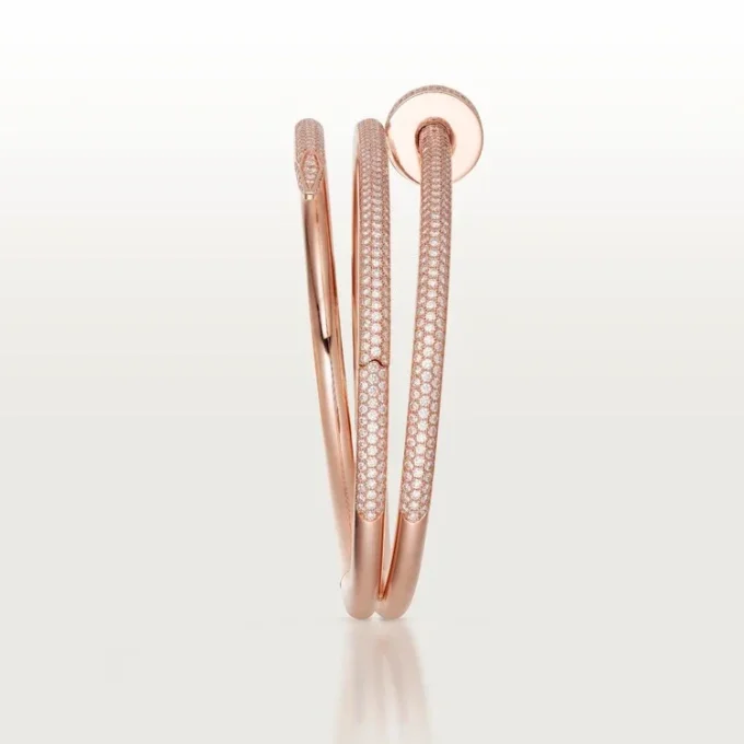 Juste un Clou Armband, doppelt, halb pavé-besetzt