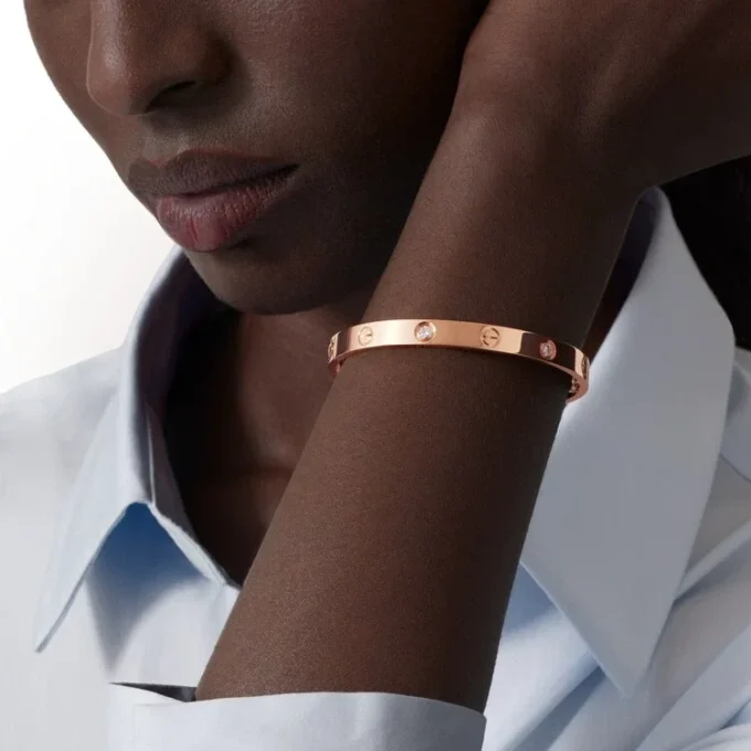 Liebesarmband, klassisches Modell, 4 Diamanten