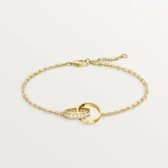 Love-Armband, an Kette, halb gepavé