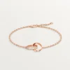 Love-Armband, an Kette, halb gepavé