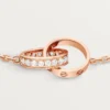 Love-Armband, an Kette, halb gepavé