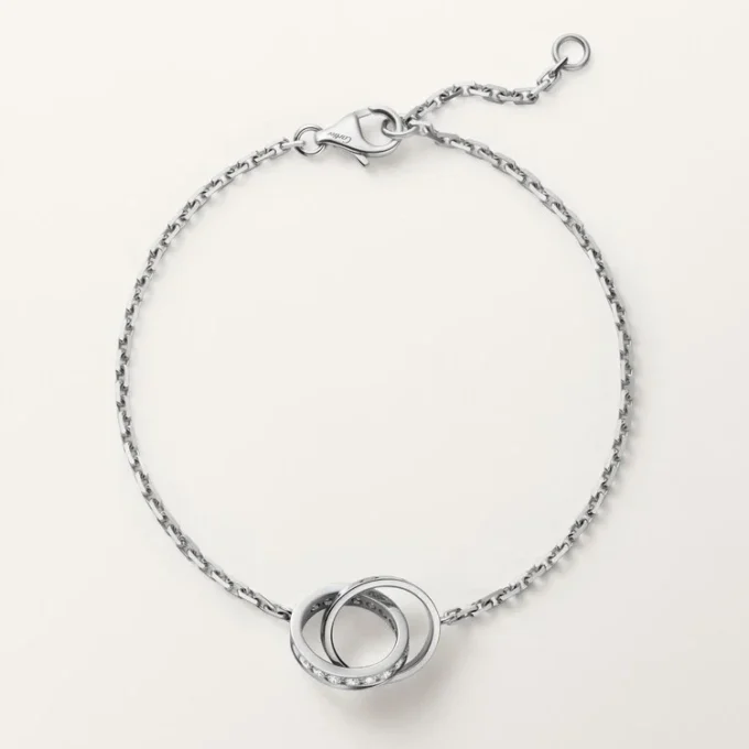 Love-Armband, an Kette, halb gepavé