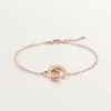 Love-Armband, an Kette, mit Pavé-Fassung