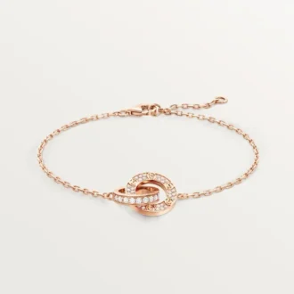 Love-Armband, an Kette, mit Pavé-Fassung