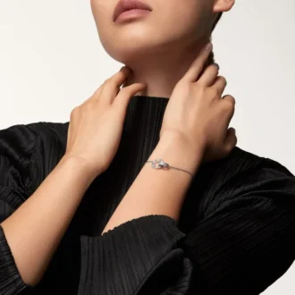 Love-Armband, an Kette, mit Pavé-Fassung