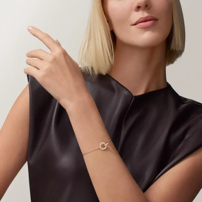 Love-Armband, an Kette, mit Pavé-Fassung