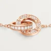 Love-Armband, an Kette, mit Pavé-Fassung