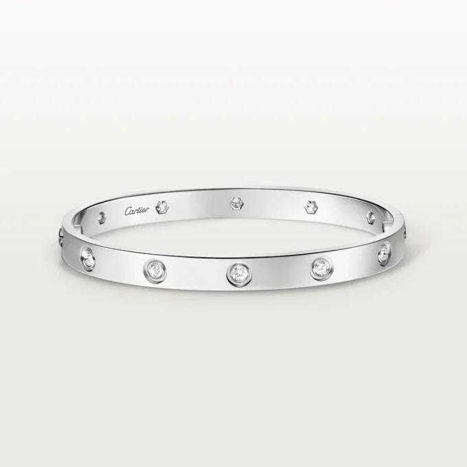 Love-Armband, klassisches Modell, 10 Diamanten