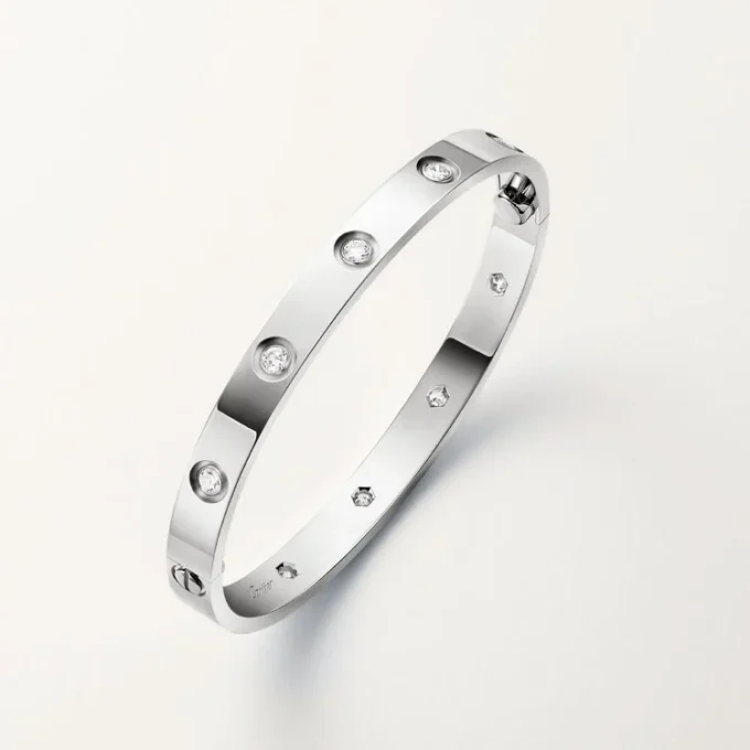 Love-Armband, klassisches Modell, 10 Diamanten