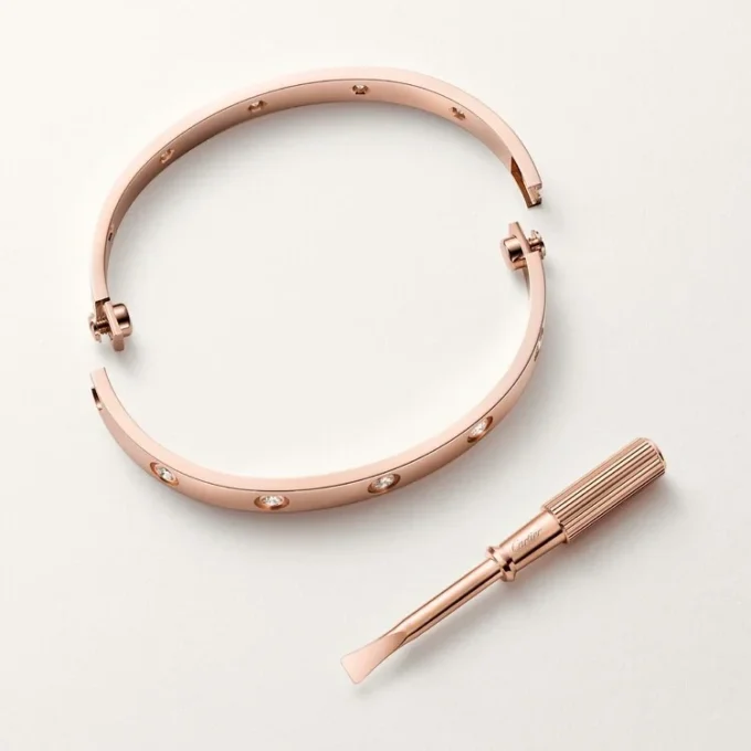 Love-Armband, klassisches Modell, 10 Diamanten