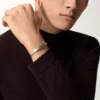 Love-Armband, klassisches Modell, gebürstet, 4 Diamanten