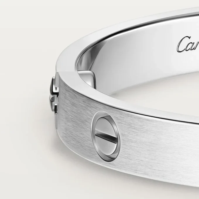 Love-Armband, klassisches Modell, gebürstet, 4 Diamanten
