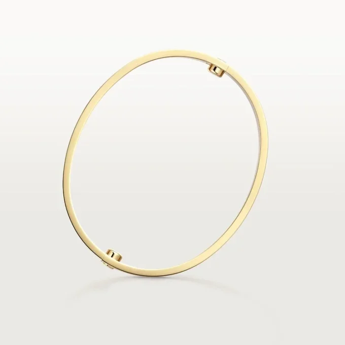 Love-Armband, klassisches Modell, gebürstet, 4 Diamanten
