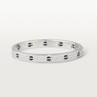 Love-Armband, klassisches Modell, pavé-besetzt, Keramik