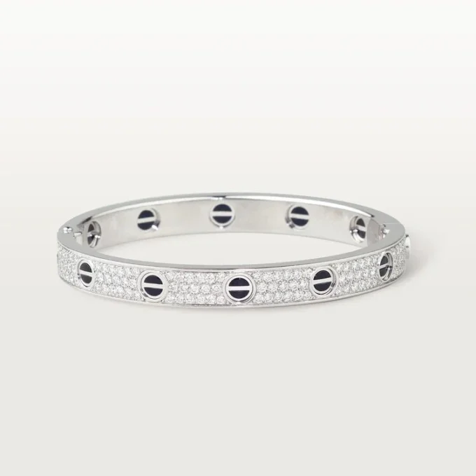 Love-Armband, klassisches Modell, pavé-besetzt, Keramik