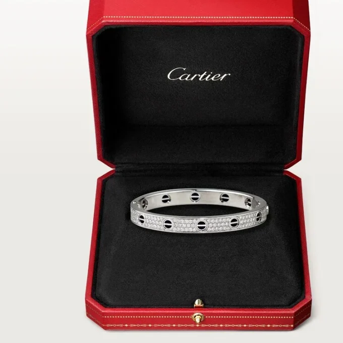 Love-Armband, klassisches Modell, pavé-besetzt, Keramik