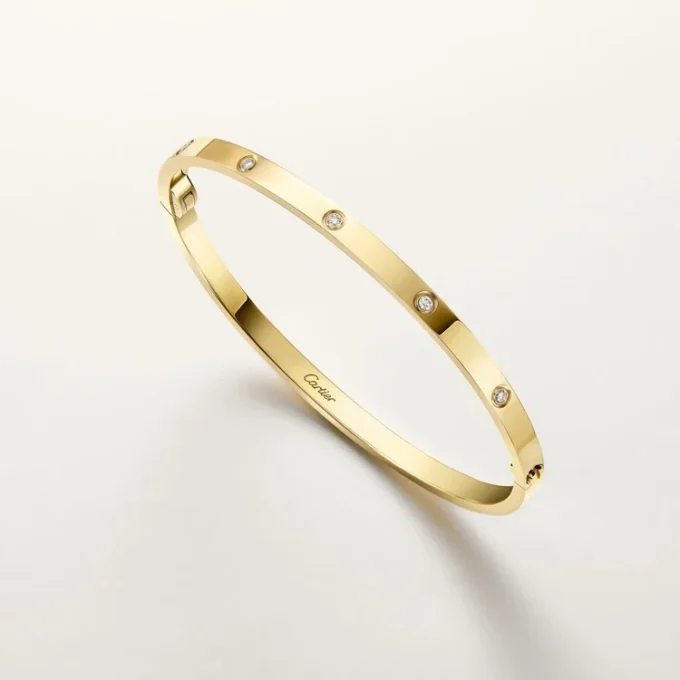 Love-Armband, kleines Modell, 10 Diamanten
