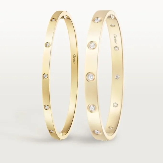 Love-Armband, kleines Modell, 10 Diamanten