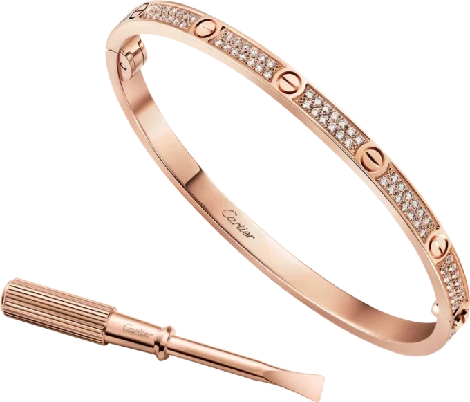 Love-Armband, kleines Modell, mit Pavé-Fassung