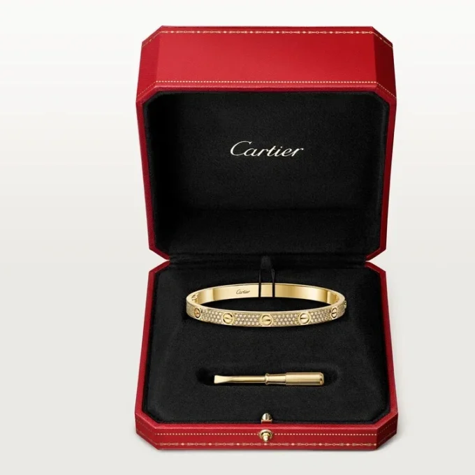 Love-Armband, mittleres Modell, mit Pavé-Fassung