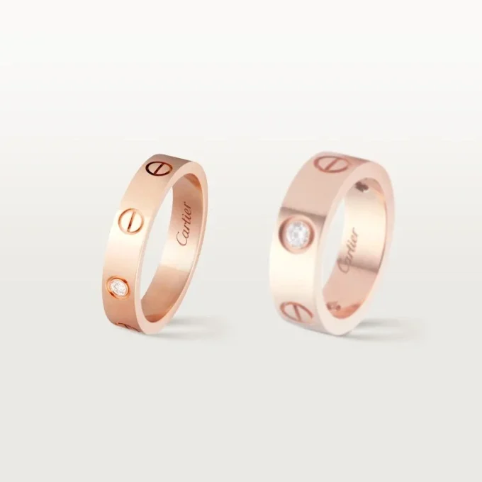 Love-Ehering, 1 Diamant – Roségold, Diamant – Cartier