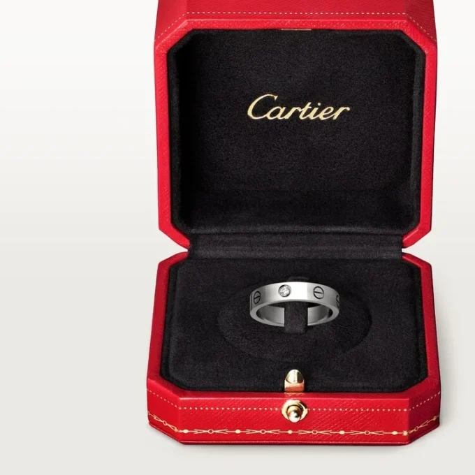 Love-Ehering, 1 Diamant – Weißgold, Diamant – Cartier