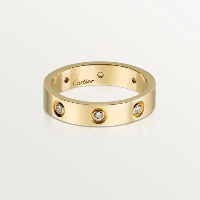 Love-Ehering, 8 Diamanten – Gelbgold, Diamanten – Cartier
