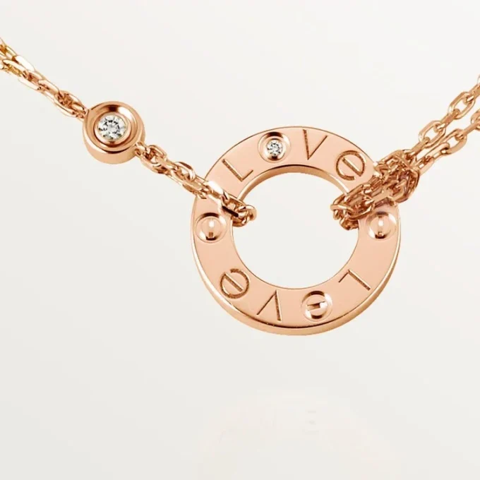 Love-Halskette, 2 Diamanten – Roségold, Diamanten – Cartier