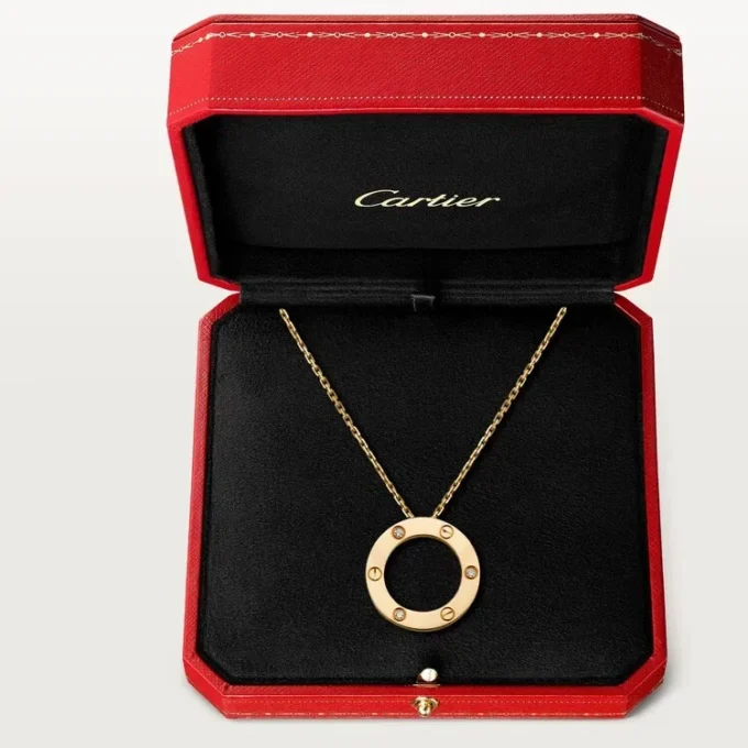 Love-Halskette, 3 Diamanten – Gelbgold, Diamanten – Cartier