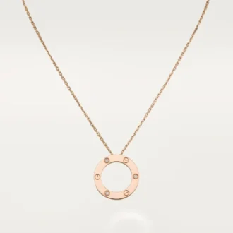 Love-Halskette, 3 Diamanten – Roségold, Diamanten – Cartier