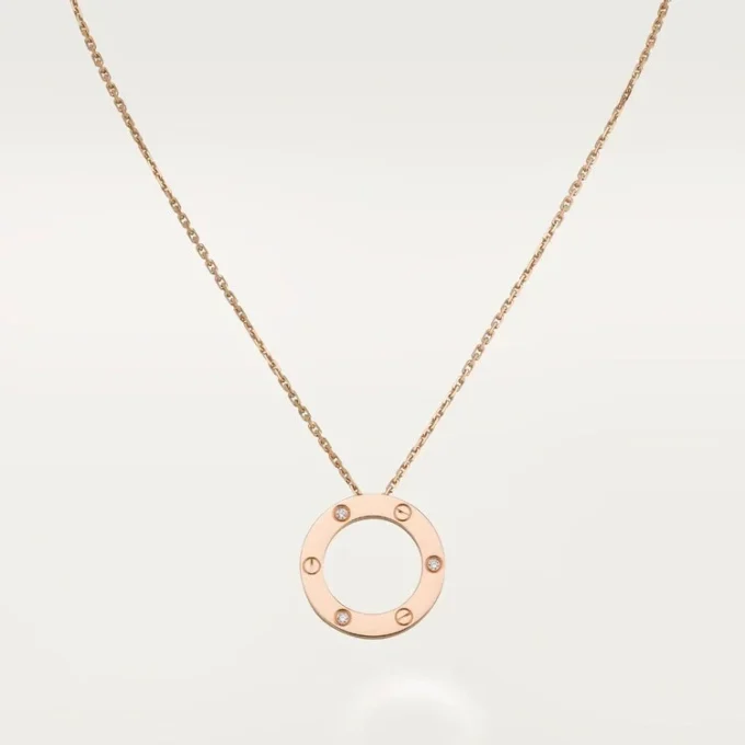 Love-Halskette, 3 Diamanten – Roségold, Diamanten – Cartier