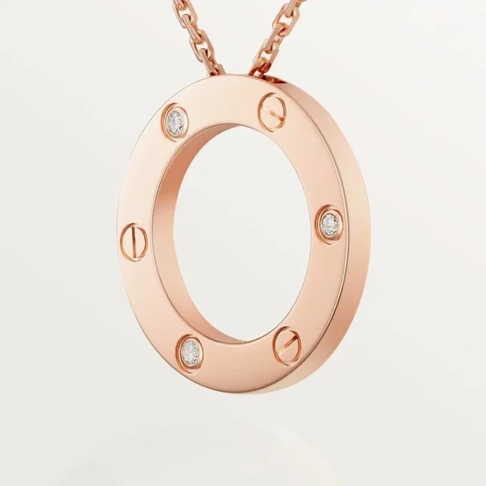 Love-Halskette, 3 Diamanten – Roségold, Diamanten – Cartier