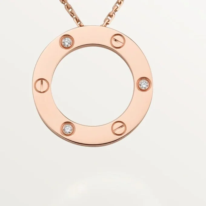 Love-Halskette, 3 Diamanten – Roségold, Diamanten – Cartier
