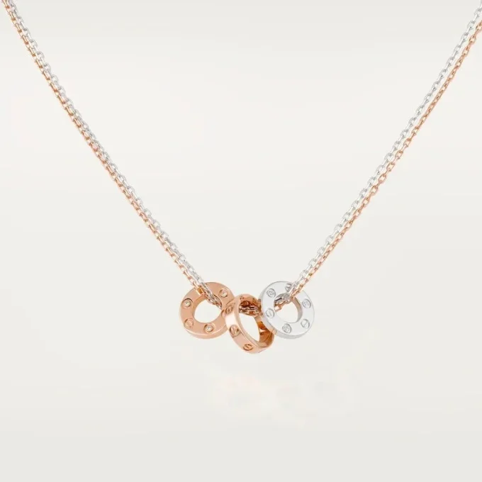 Love-Halskette, 6 Diamanten – Roségold, Weißgold, Diamanten – Cartier