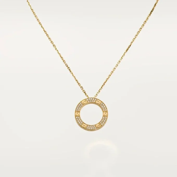 Love-Halskette, mit Diamanten besetzt – Gelbgold, Diamanten – Cartier