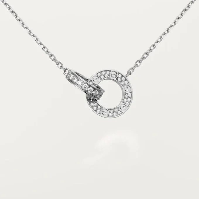 Love-Halskette, mit Diamanten besetzt – Weißgold, Diamanten – Cartier