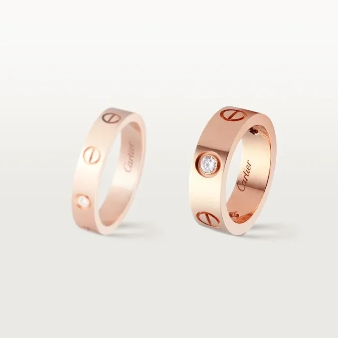 Love Ring, 3 Diamanten – Roségold, Diamanten – Cartier