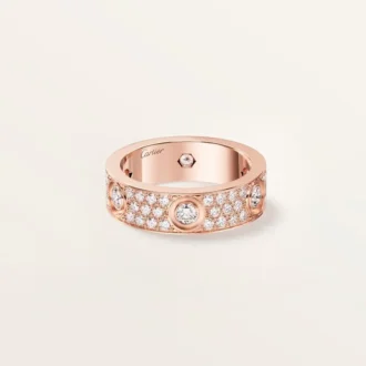 Love-Ring, klassisches Modell, pavé-besetzt, 6 Diamanten