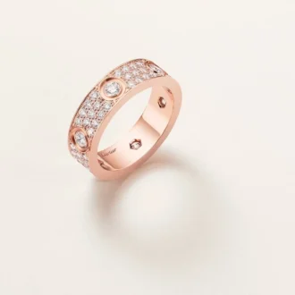 Love-Ring, klassisches Modell, pavé-besetzt, 6 Diamanten