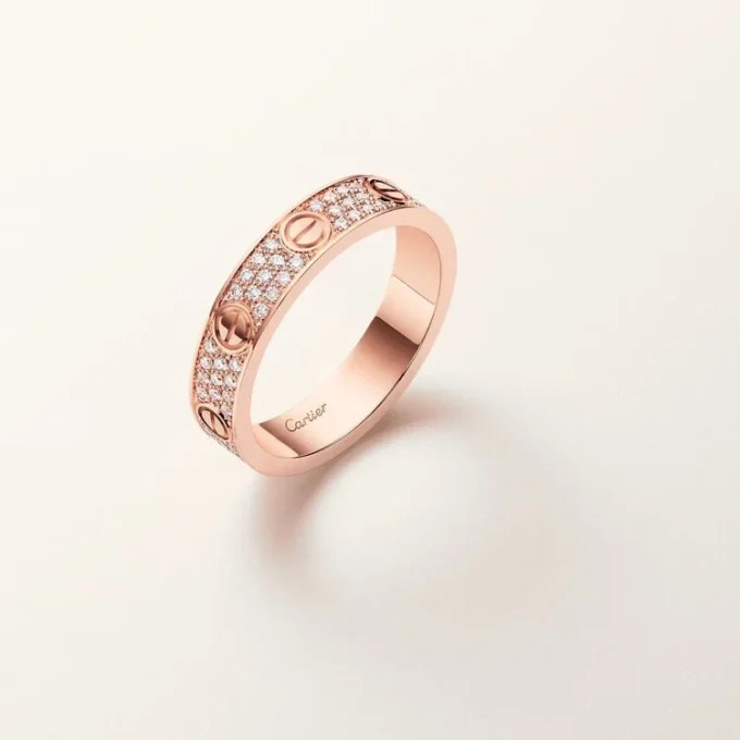 Love-Ring, kleines Modell, mit Pavé-Fassung